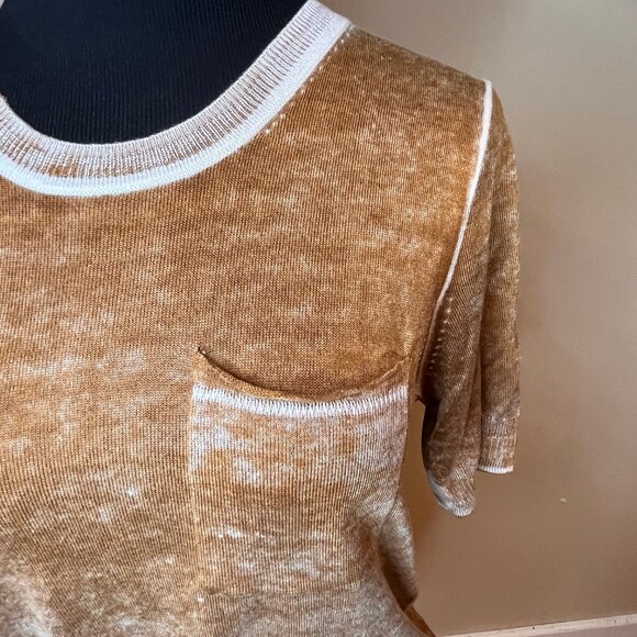 JCrew Silk Blend Sweater Brown Crew Neck Boho Weathered Academia Capsule Fall - Picture 3 of 10